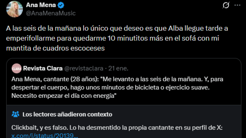 Ana Mena en redes sociales