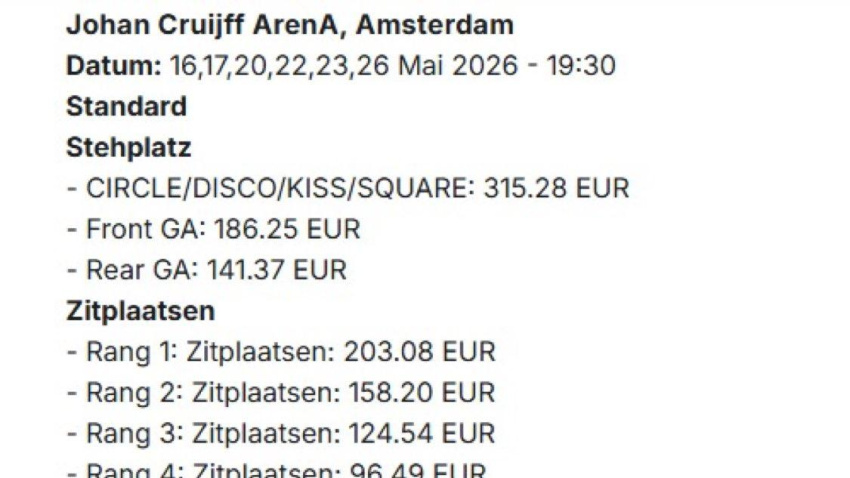 Rumores sobre los precios Ámsterdam