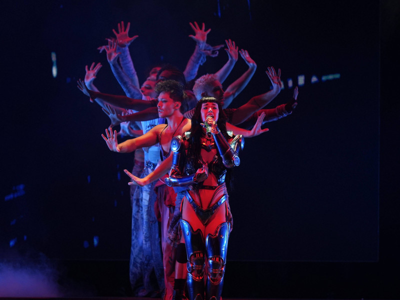 Katy Perry performs in Concert at Arena CDMX in Mexico City, Wednesday, April 23, 2025. (AP Photo/Fernando Llano)