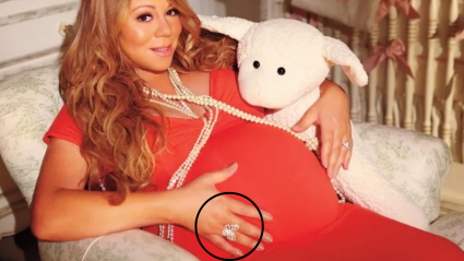 Mariah Carey embarazada con su anillo 'Butterfly'