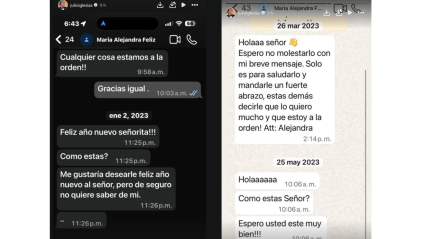 Julio Iglesias y los mensajes con María Alejandra en fechas posteriores a las acusaciones