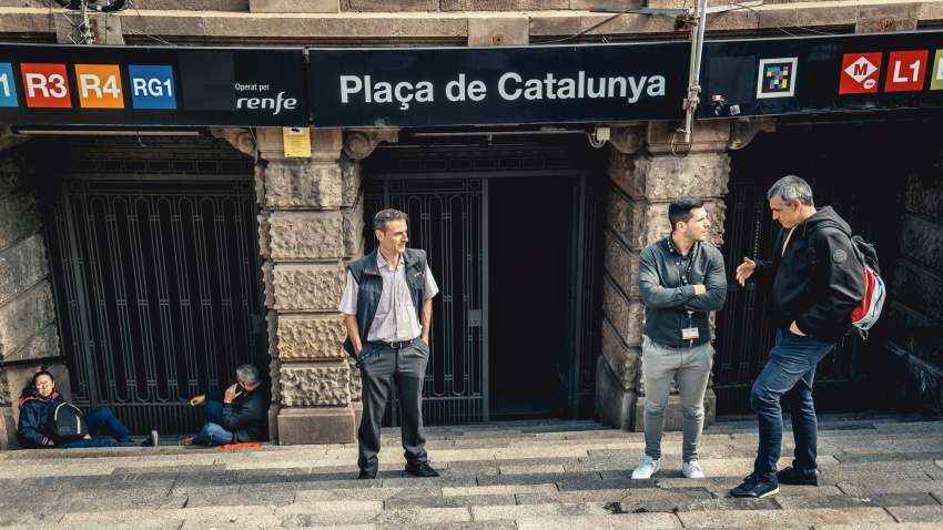 Entrada del Metro tancada el 28 d'abril del 2025