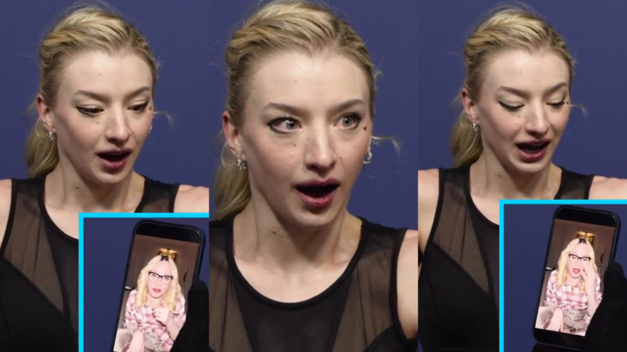Amber Glenn reaccionando a Madonna