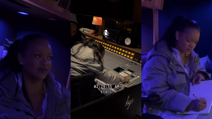 Rihanna en el estudio