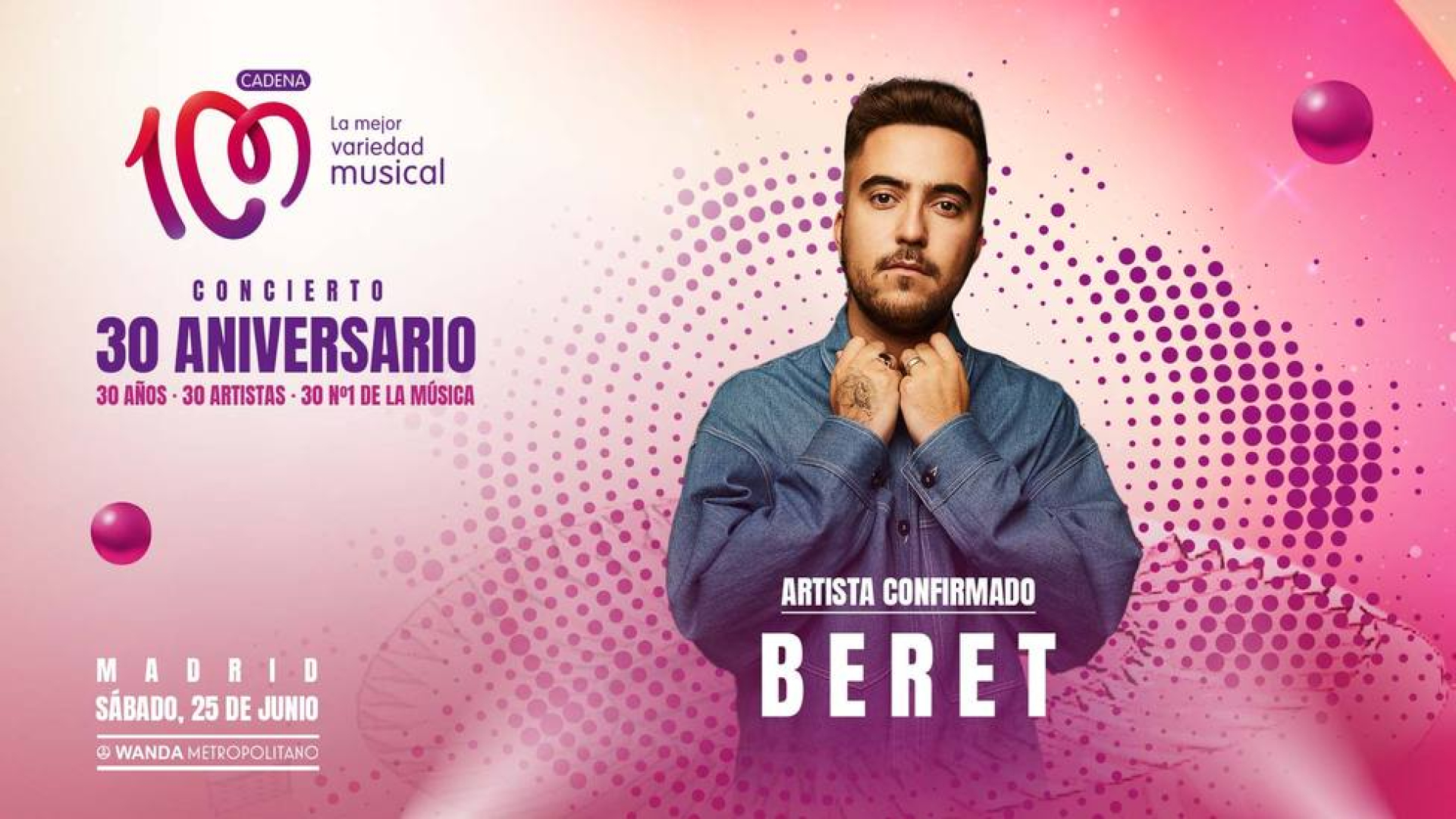 El talento y sus éxitos musicales acompañarán a Beret en el CADENA 100