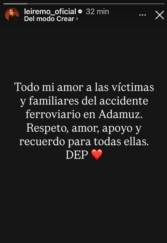 Leire Martínez y su desgarrador mensaje por el accidente de tren e Córdoba