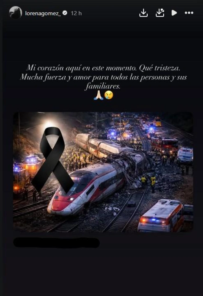 Lorena Gómez y su mensaje tras conocer la tragedia del accidente de tren en Córdoba