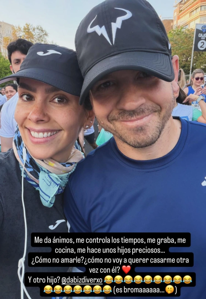 Cristina Pedroche y Dabiz Muñoz en la 10K de Madrid
