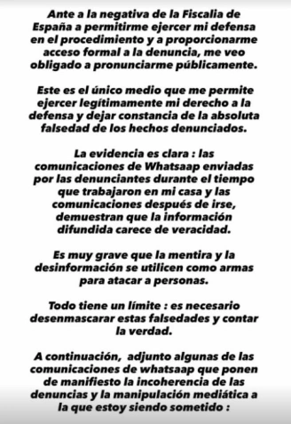 Julio Iglesias estalla en Instagram contra las mujeres que le han señalado como agresor sexual
