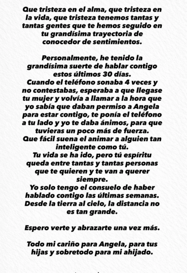 Julio Iglesias a través de sus redes sociales