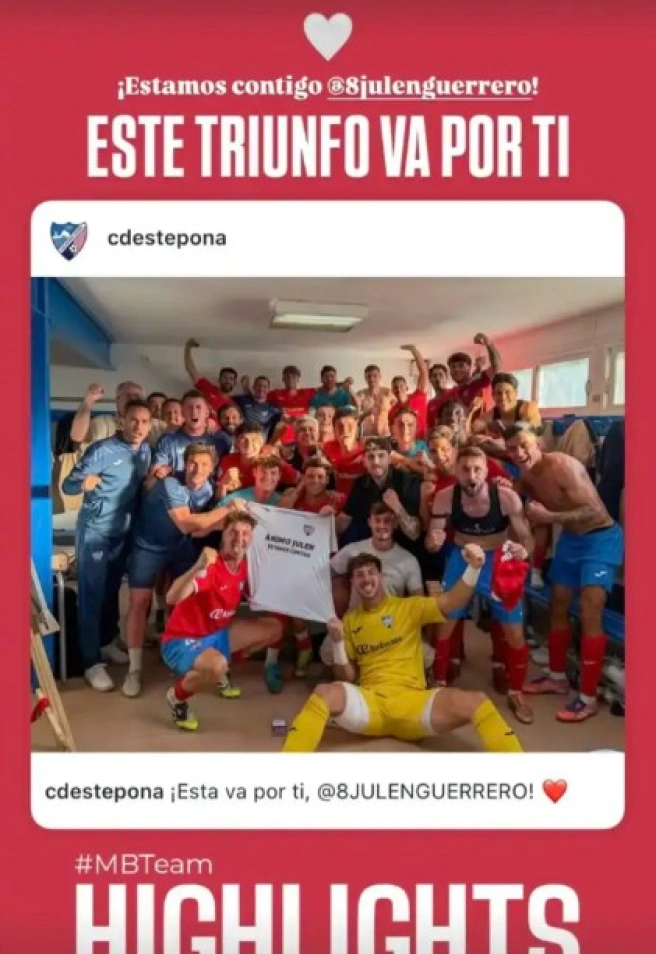 Julen Guerrero 'repostea' el cariñoso gesto de los jugadores del Estepona