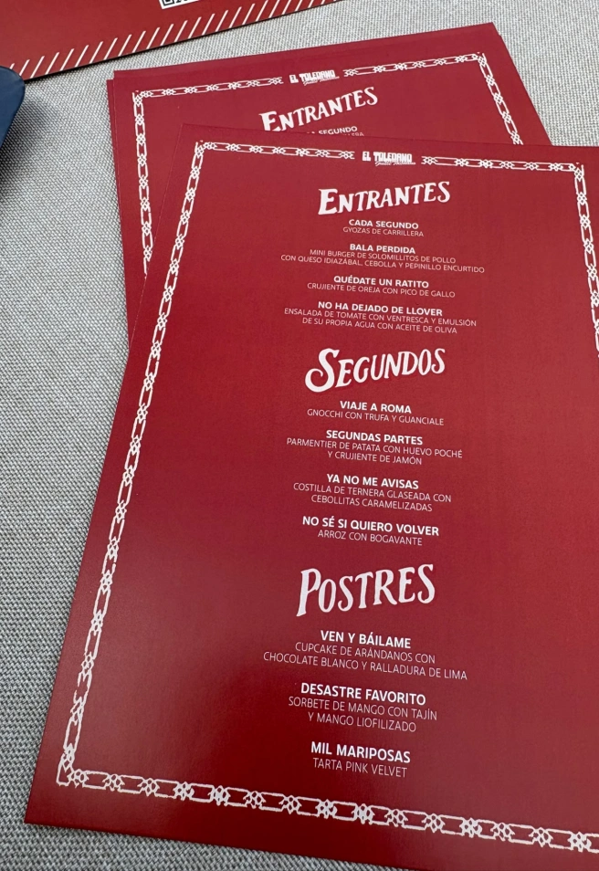 El menú que Guille Toledano ha confeccionado para unir música y gastronomía
