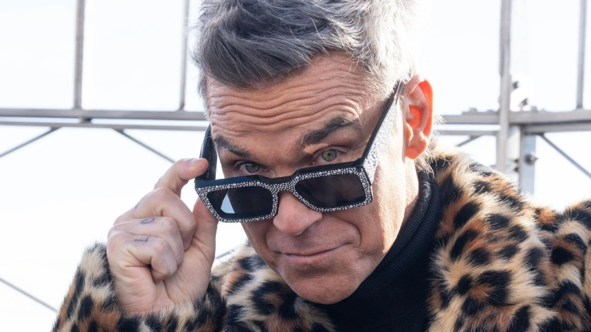 Robbie Williams visitando el Empire State Building en Nueva York