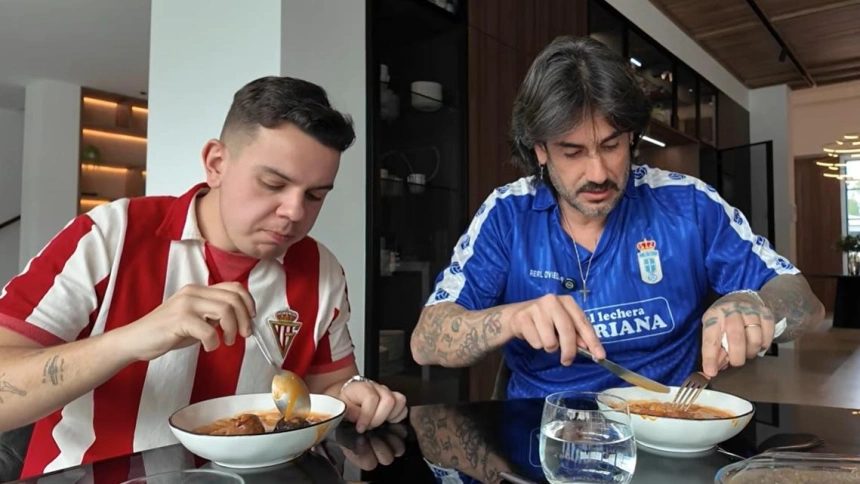 Melendi junto a Senén Morán en el episodio Comemos