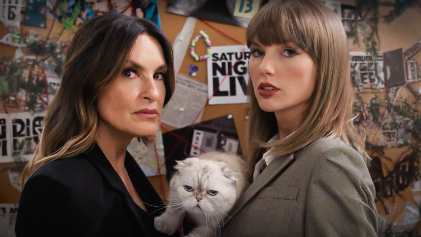 Taylor Swift junto a la actriz X de la serie 'Ley y orden'