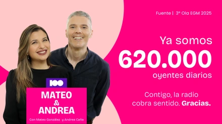 'Mateo y Andrea' sube sus oyentes y alcanza los 620.000 oyentes al cierre del año